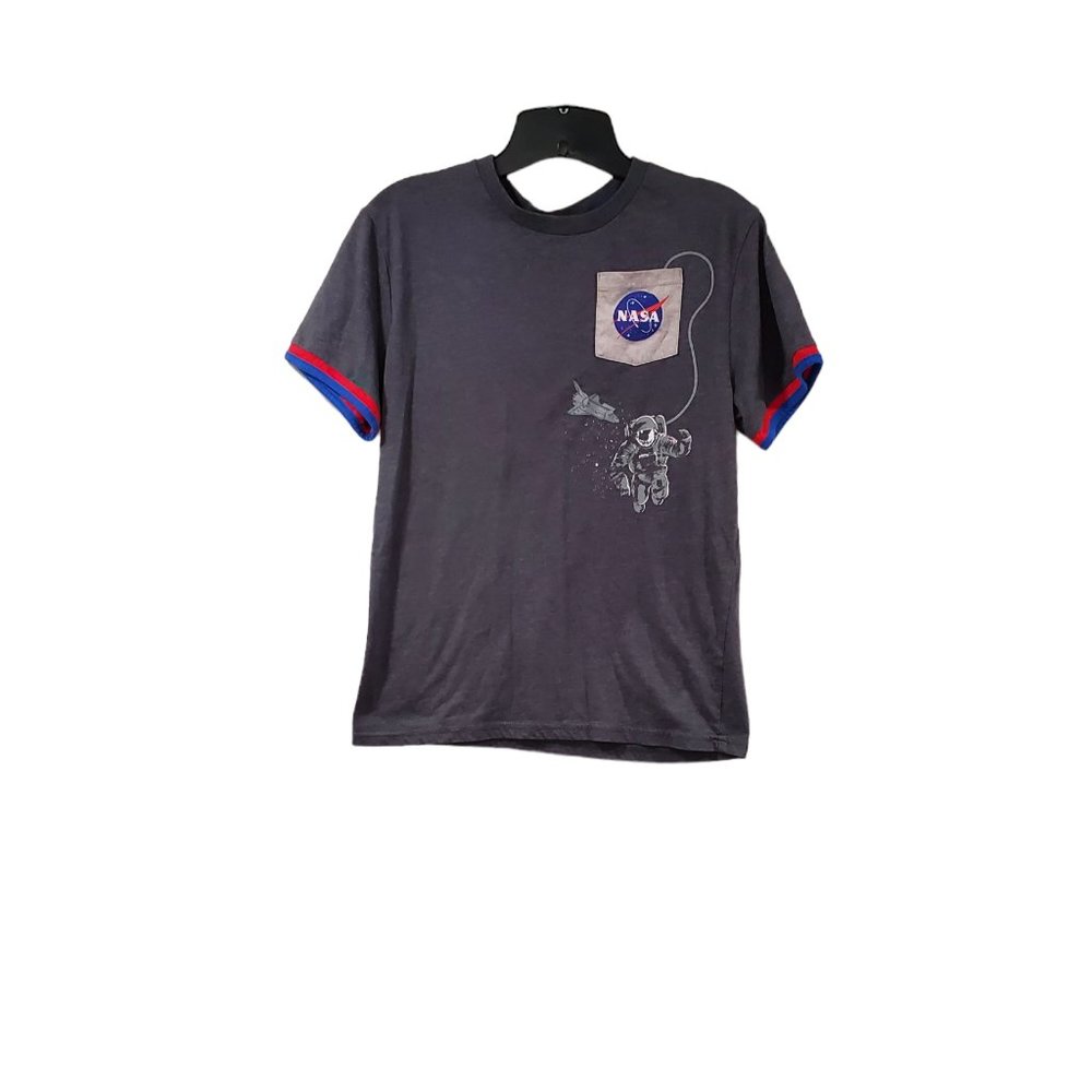 Buzz Aldrin Nasa Youth Pocketed Gray T-Shirt Youth Sz XL